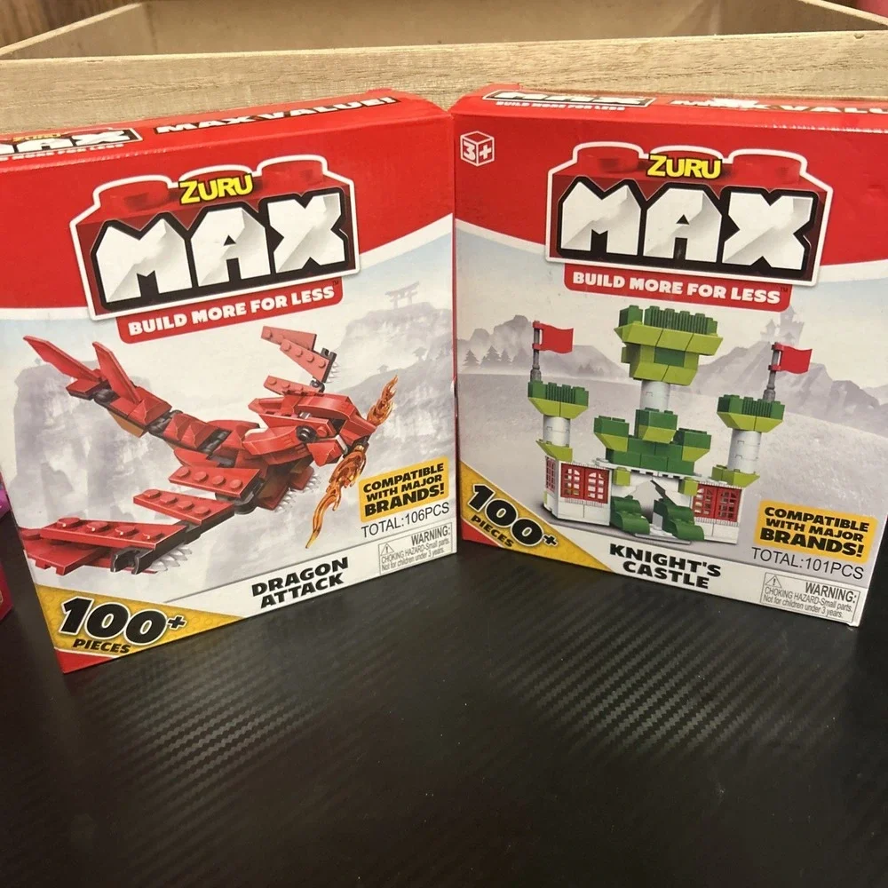 Zuru Max Build  Knight's Castle And Dragon Attack 200+ pieces total  Ages 3+ New